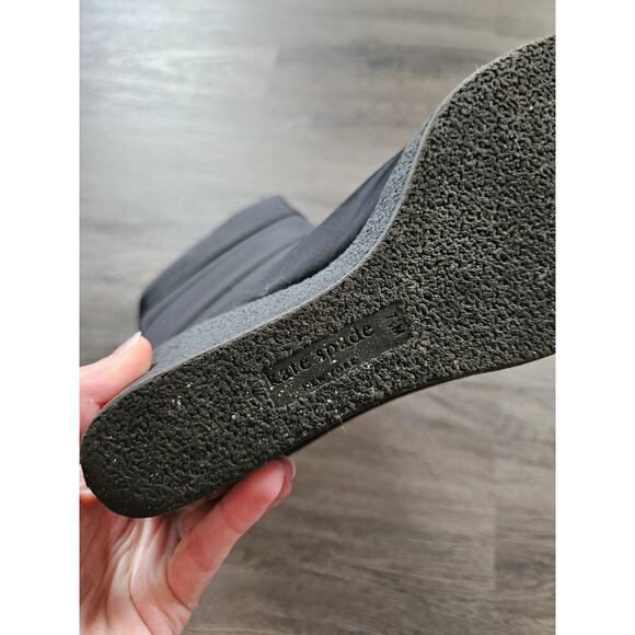Kate Spade Black Cagney Wedge Boots Winter Boots Size 7.5 - Picture 10 of 10